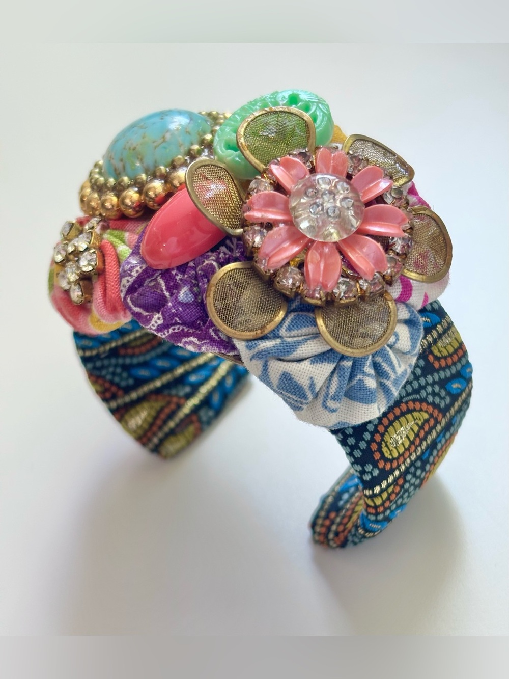 Handcrafted Multicolor Floral Statement bracelet
